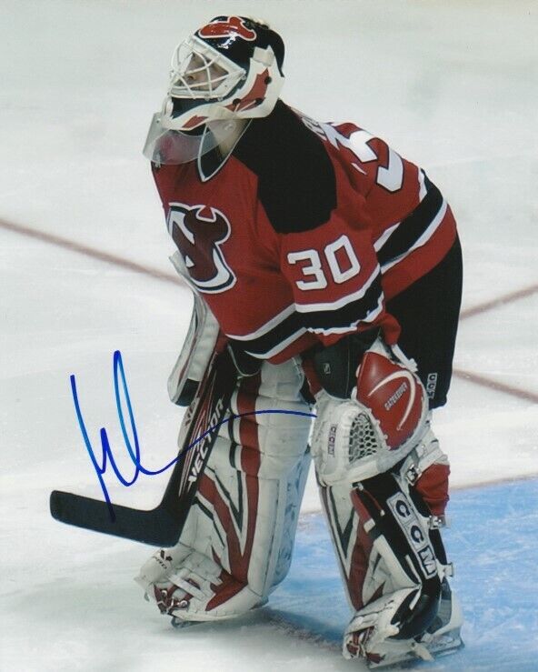 MARTIN BRODEUR SIGNED NEW JERSEY DEVILS GOALIE 8x10 Photo Poster painting #4 HHOF Autograph