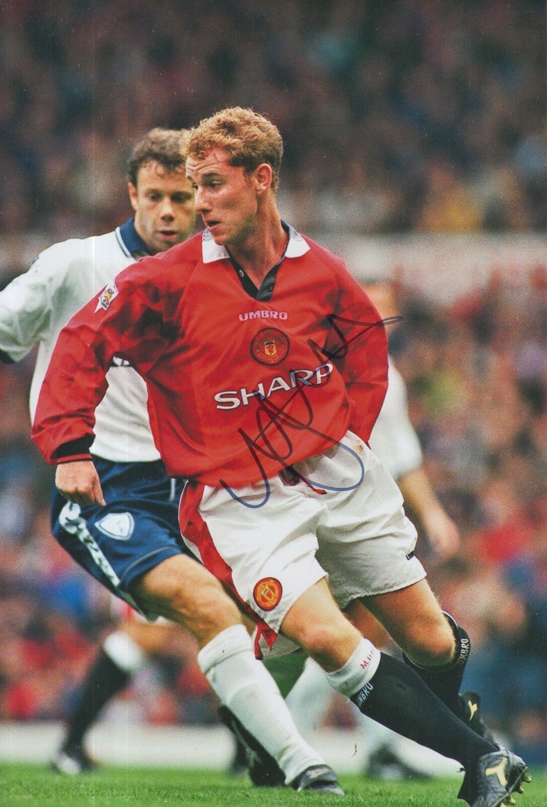 Nicky Butt Hand Signed Manchester United 12x8 Photo Poster painting.