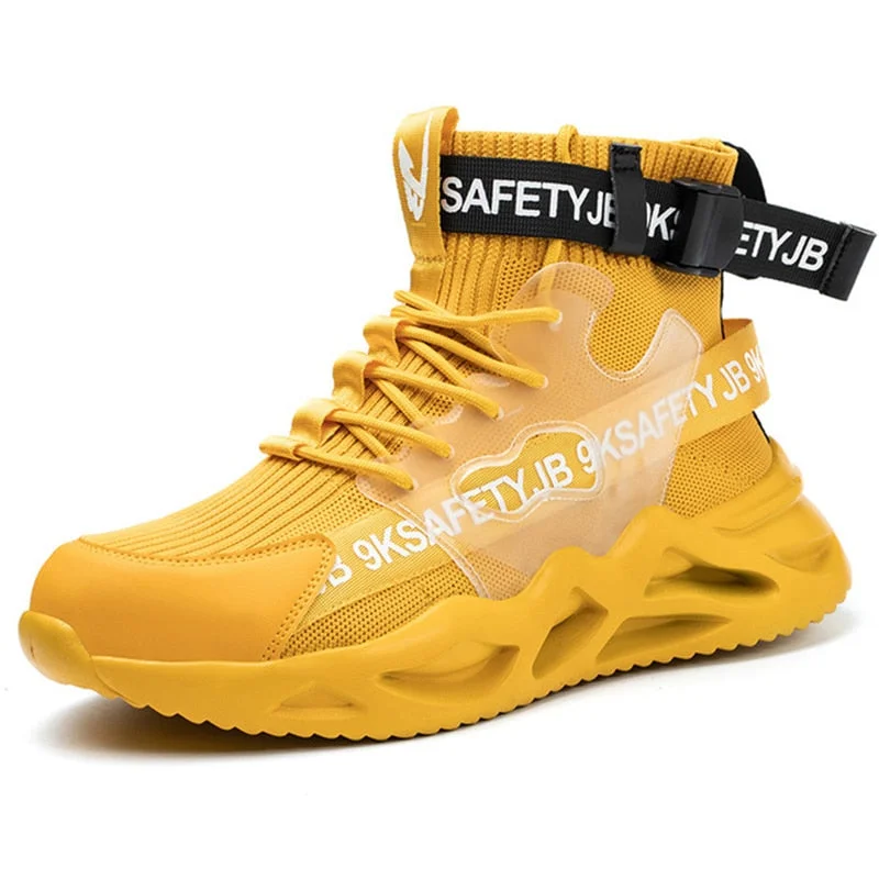 2022 New Work Boots Men Safety Shoes Steel Toe Safety Ankle Boots Indestructible Shoes Anti-smash Work Socks Sneakers Footwear