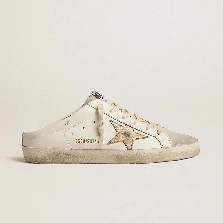 Golden Goose Super-Star Sabot con estrella de platino y lengüeta de ante hielo
