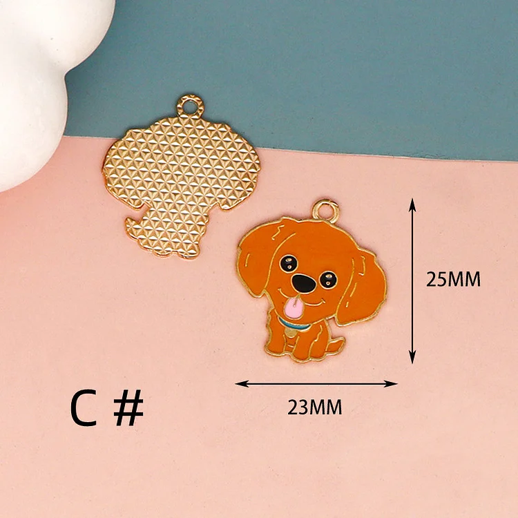10/30pcs Cartoon Animal Dog Charm Dog Pet Charms Enamel Charm Pendant Bracelet DIY Earring Necklace Key Chain Jewelry Accessories