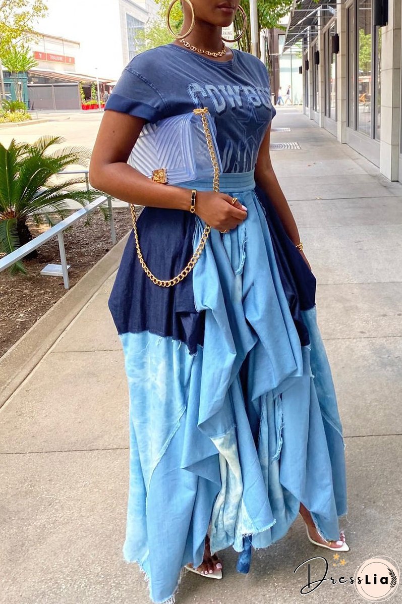 Fashion Casual Plaid Print Split Joint Regular High Waist Skirt