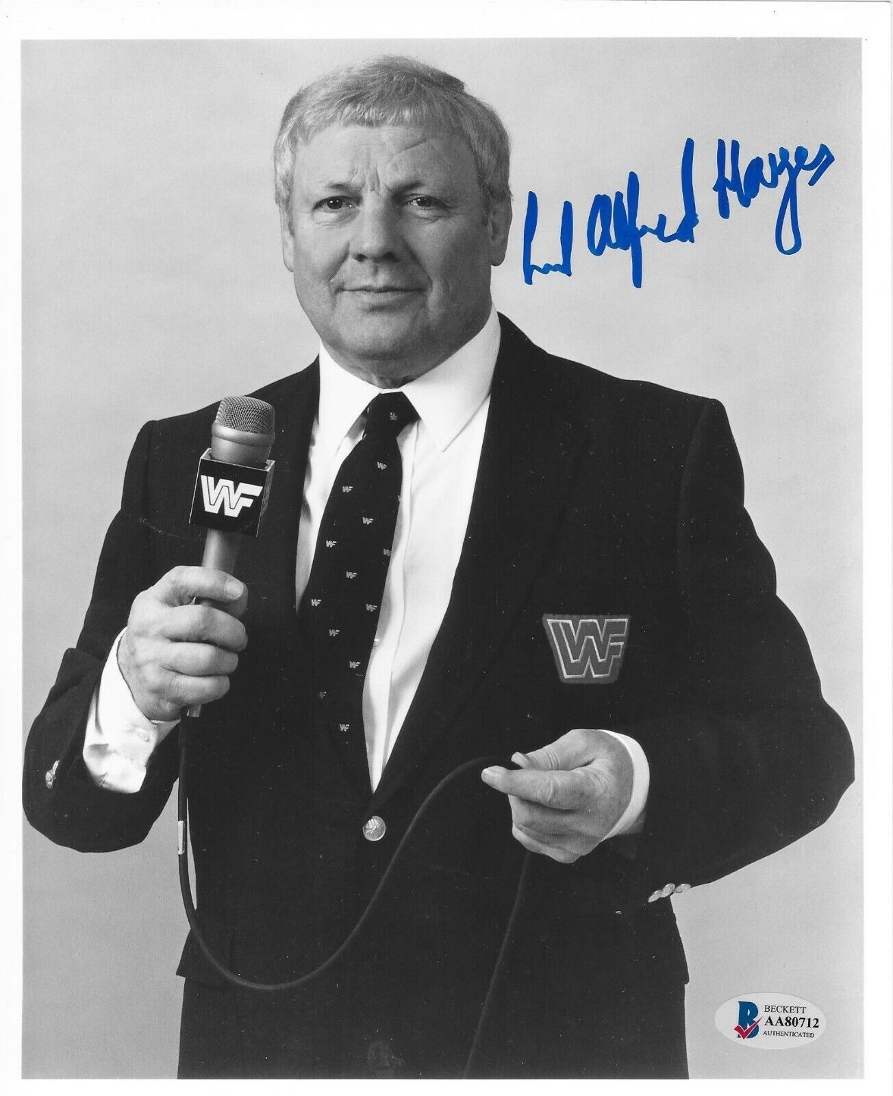 Lord Alfred Hayes autograph rare World Wrestling Federation signed WWE bas coa