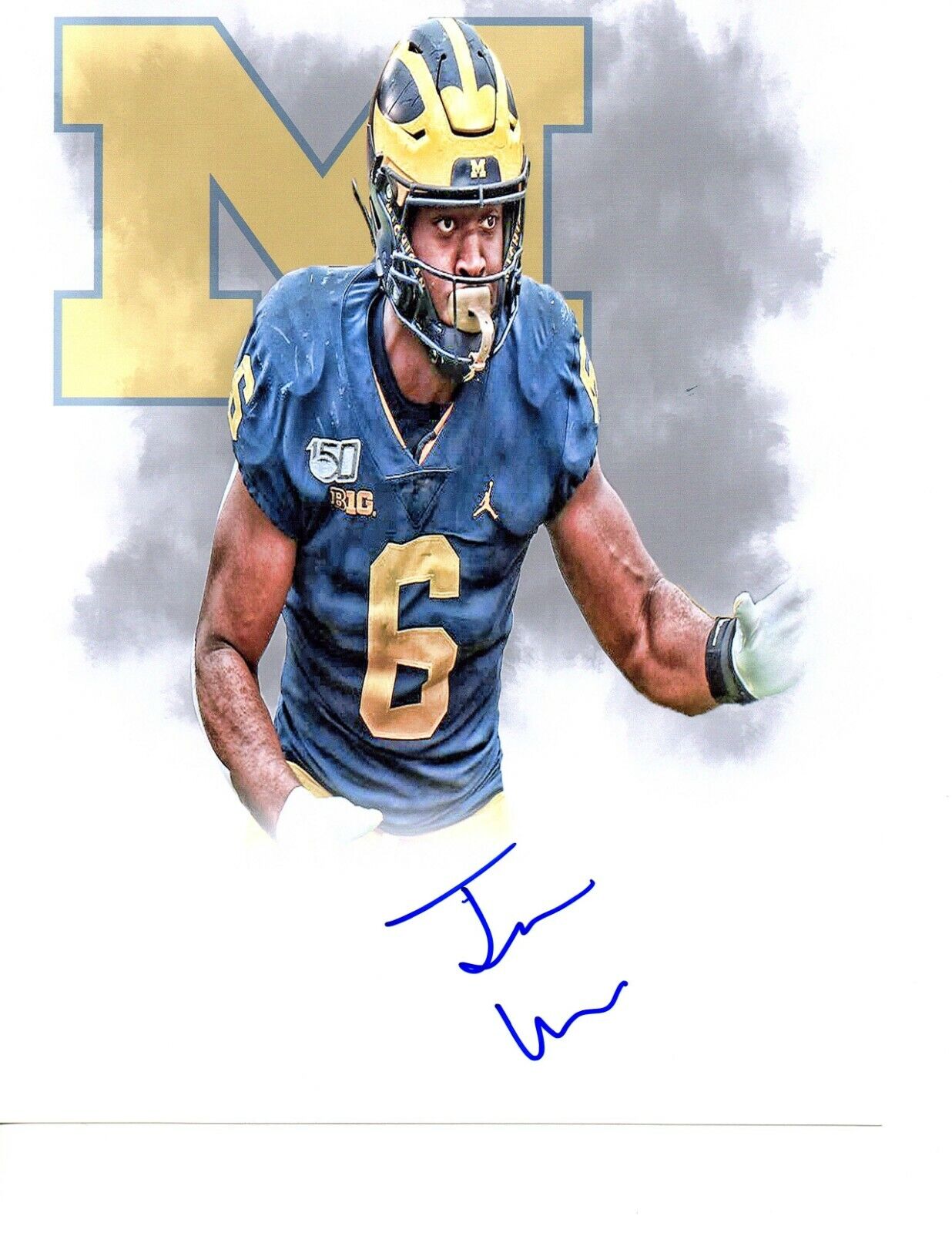 Josh Uche Michigan Wolverines signed autographed 8x10 football Photo Poster painting GO BLUE d