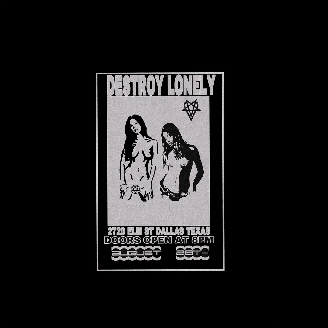 DESRTOY LONELY Sexy Ladyies Black Print T-shirt