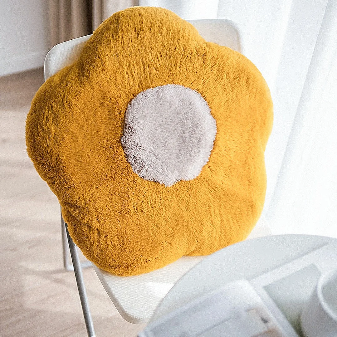 White Cute Egg Flower Cushion