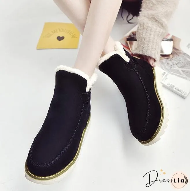 Casual Winter Solid Color Warm Snow Boots Shoes