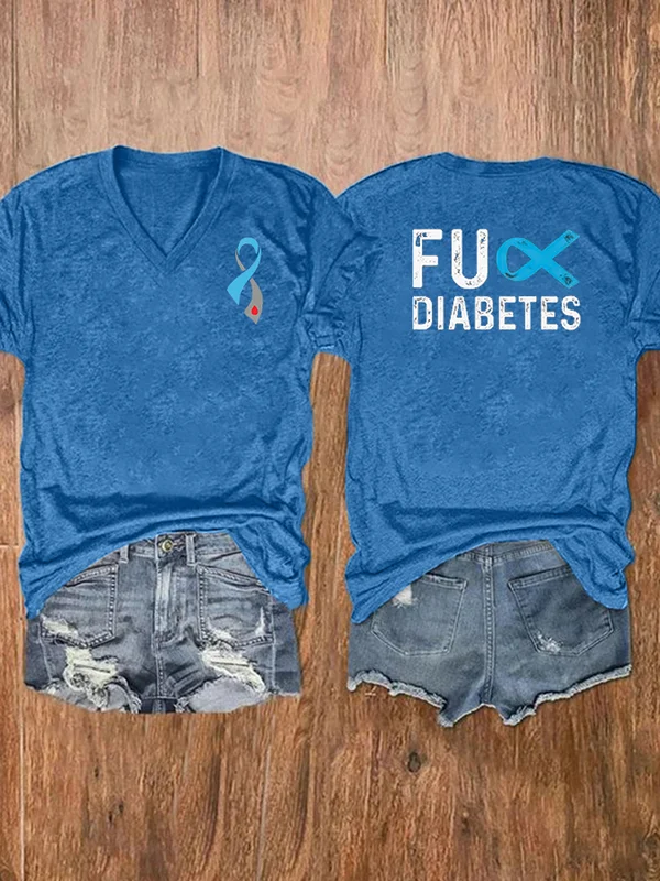 Faith Hope Love Diabetes Awareness V-neck Shirt