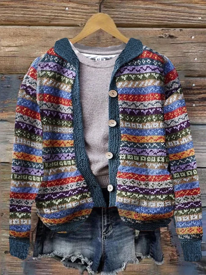 Women's Vintage Bohemian Button Up Jacket