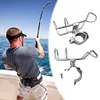 Stainless Steel Rail Mounted Clamp on Rod Holder Double Wire Fishing Rod Holder