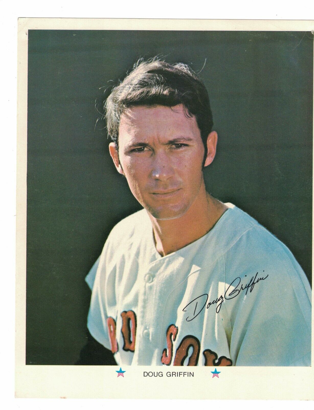 Doug Griffin Boston Red Sox 1971 ARCO Gas Oil 8x10 Baseball Photo Poster painting Card RH