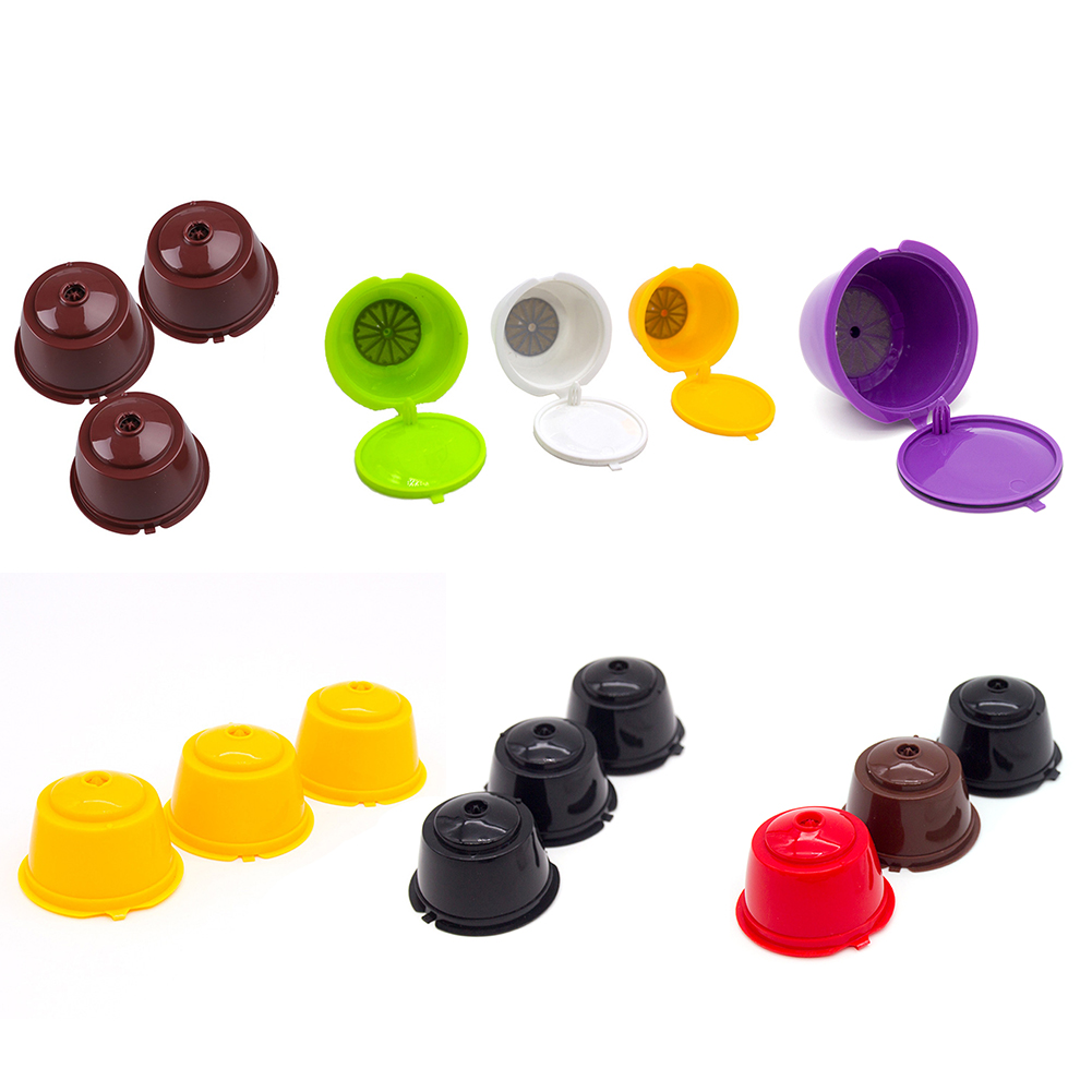 

3pcs Coffee Capsule Filters Refillable Reusable Coffee Cups for Dolce Gusto, Purple, 501 Original