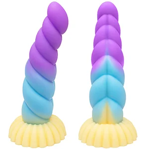 Colorful Braid Dildo Male And Female Masturbation Liquid Silicone Anal Plug