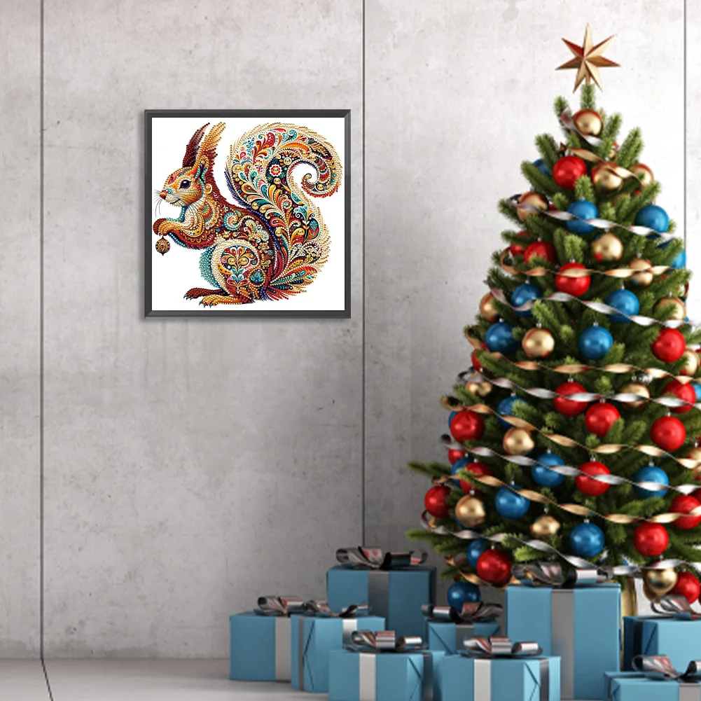 Diamond Painting - Partial Special Shaped Drill - Gorgeous Squirrel(Canvas|30*30cm)