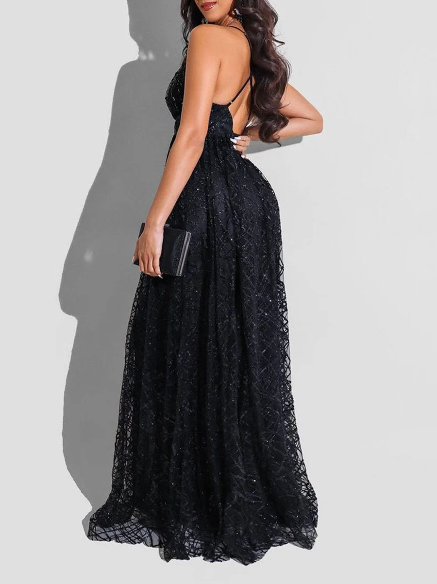 Sexy Deep V Backless Sling Dress