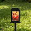 2 Pack Solar Lanterns Outdoor Waterproof Vintage Long Lasting Hangings Lamp 14x4inch Garden Yard Patio Deck Lighting for Outdoor Decor