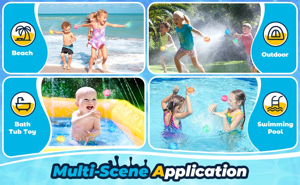 Reusable Water Balloons (Classic Transparent) 18/16/12/8/4 pcs