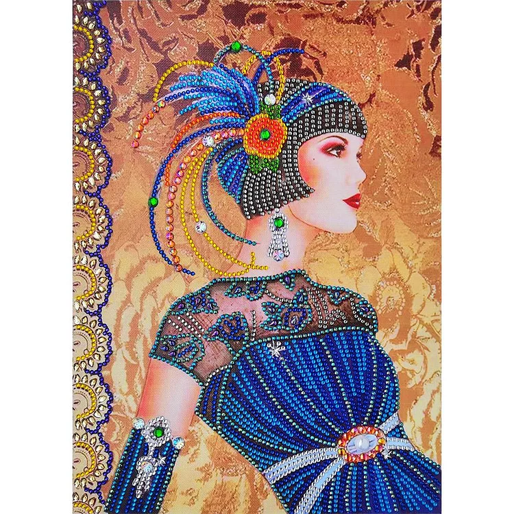 Noble Lady - Partial Special Shaped Drill Diamond Painting - 30x40cm(Canvas)