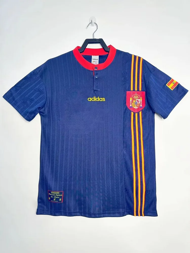 1996 Spain Away Jacquard Retro Jersey