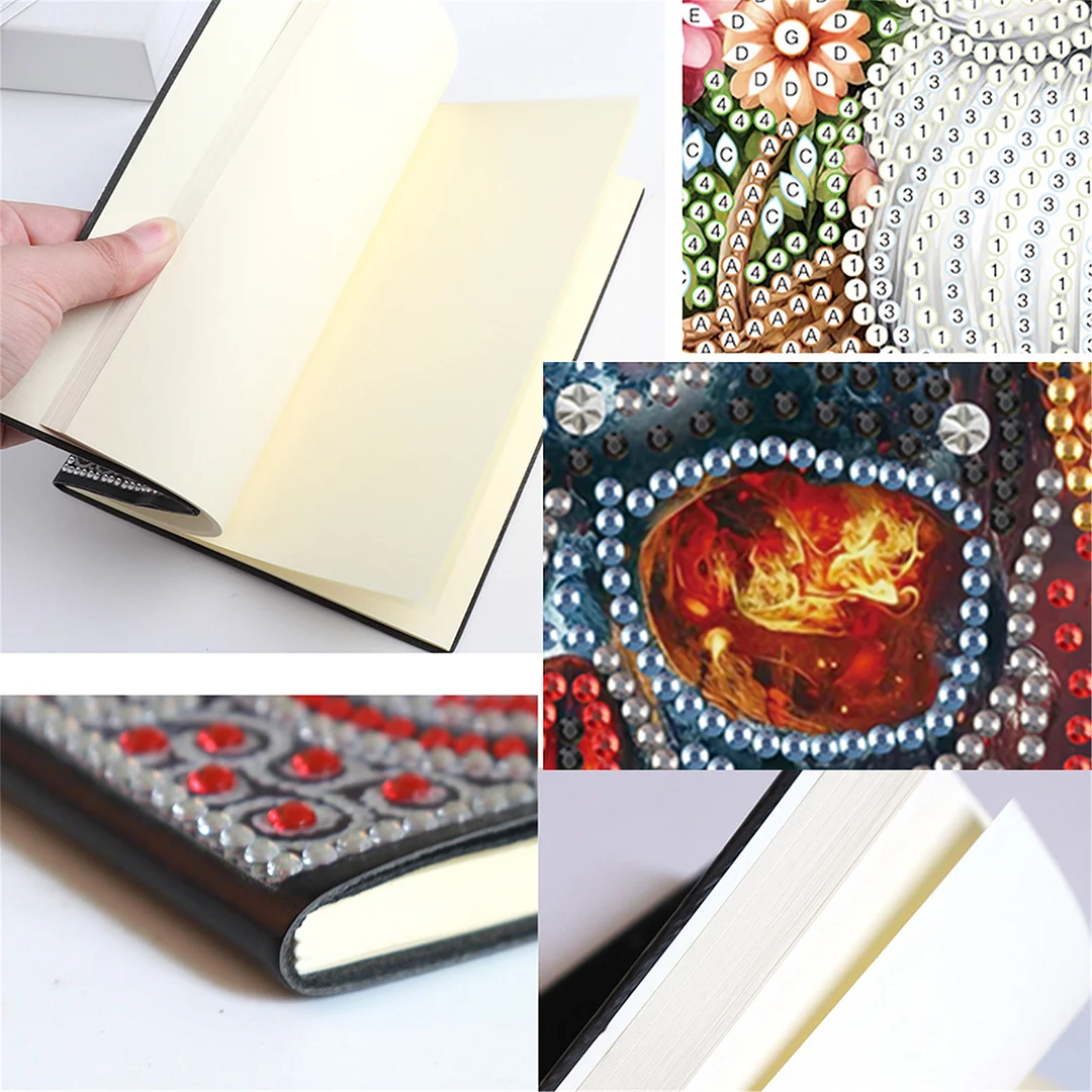 2pcs Human Head Partial DIY 50 Pages A5 Diamond Painting Notebook for Study Home