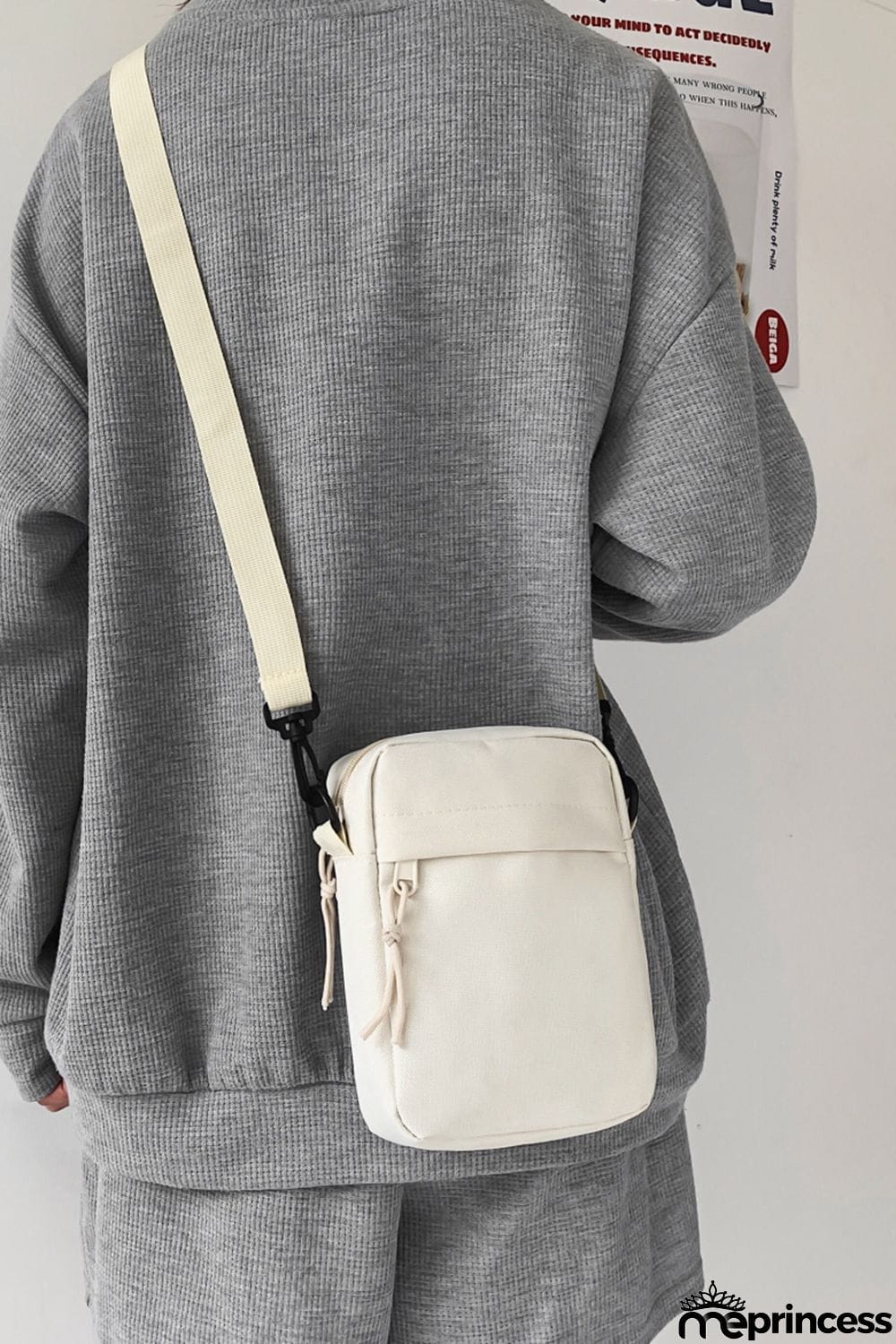 Wide Strap Polyester Crossbody Bag