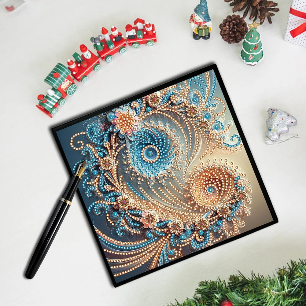 5D DIY Floral Pattern Special Shaped Diamond Art Painting Notebook Kit