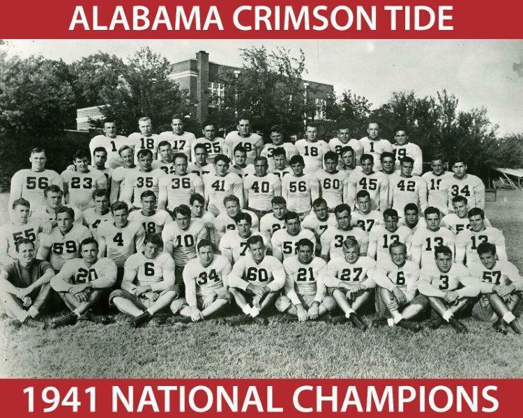 1941 ALABAMA CRIMSON TIDE Team National Champions 8 x 10 Photo Poster painting Poster Man Cave