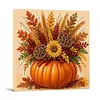 Framed Autumn Pumpkins - Special Shaped Pearl & Gem Diamond Painting 25*25CM