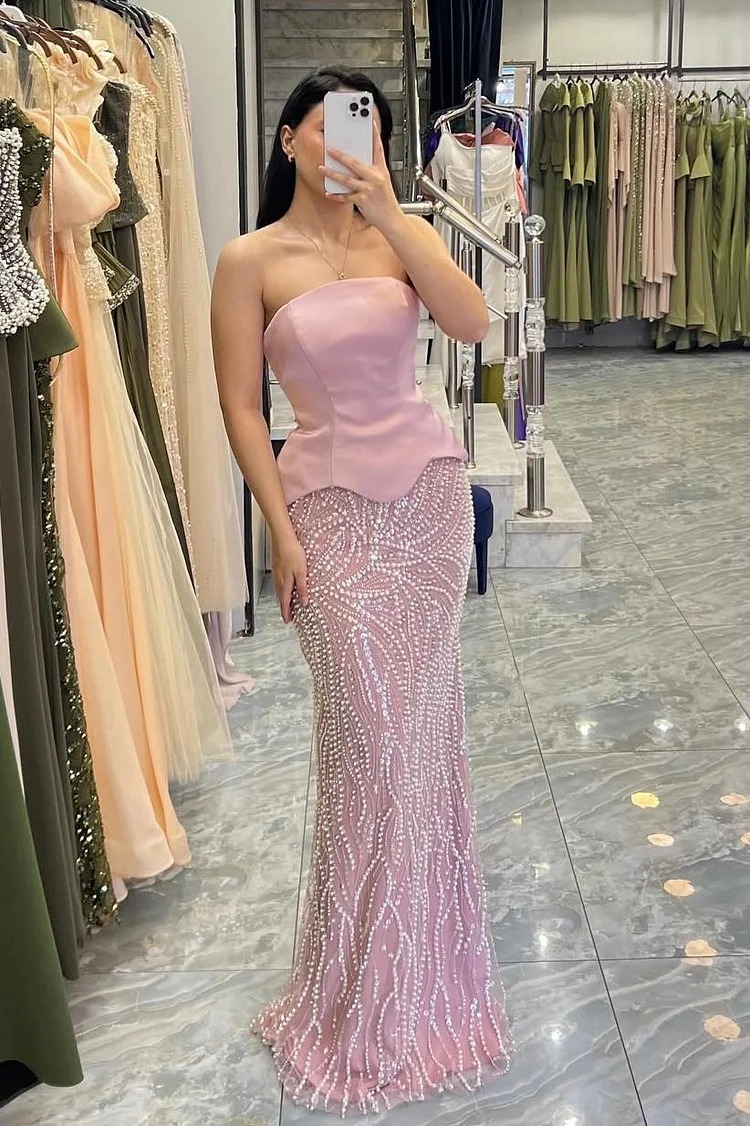 pink satin long dress Tulip dress XL / Pink