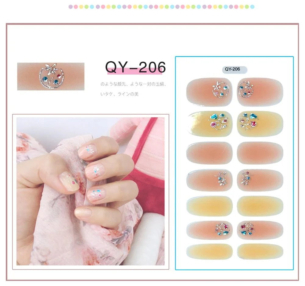 ENDRRFLLA Glitter Decorative Floral Nail Stickers Gray Water Transfer Polish Items Nail Art Decals 2020 New Design Nail Art 1pc-Nail Inspo