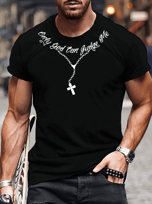 Only God Can Judge Me Necklace Print T-Shirt 