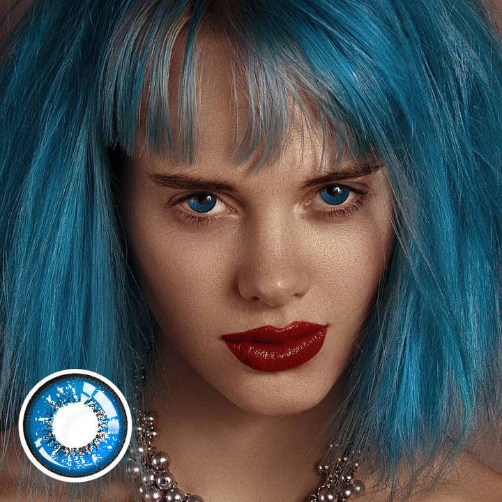 Love Words Blue Colored Contact Lenses