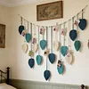 (Finished Product)Macrame Wall Hanging Macrame Leaves Tapestry Wall Hanging Decoration Boho Leaf Feather Tassel Garland Tapestry for Bedroom Living Room Nursery Decor