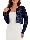 Elegant Women's Lace Cardigan Sweater - Polyamide Knit Fabric, Solid Color, Round Neck, Spring/Summer/Autumn Collection