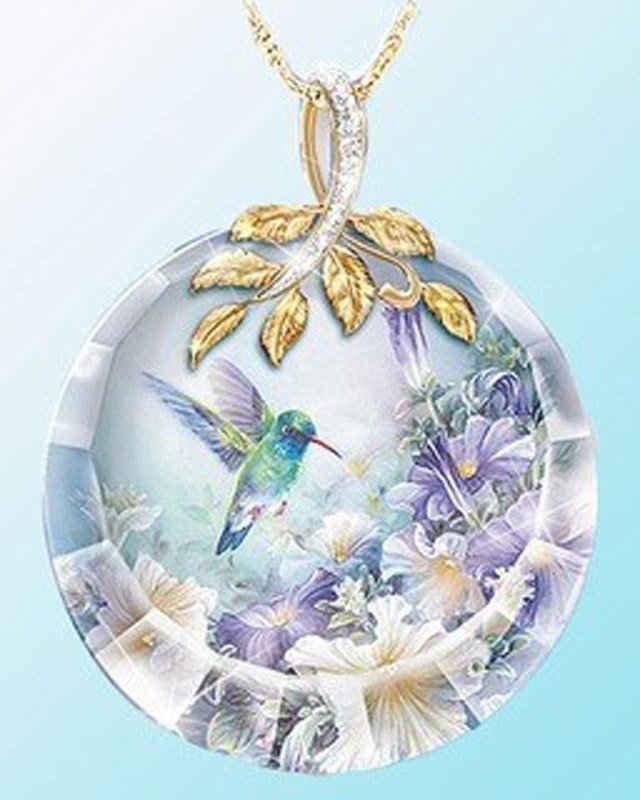 Creative Crystal Flower Bird Necklace
