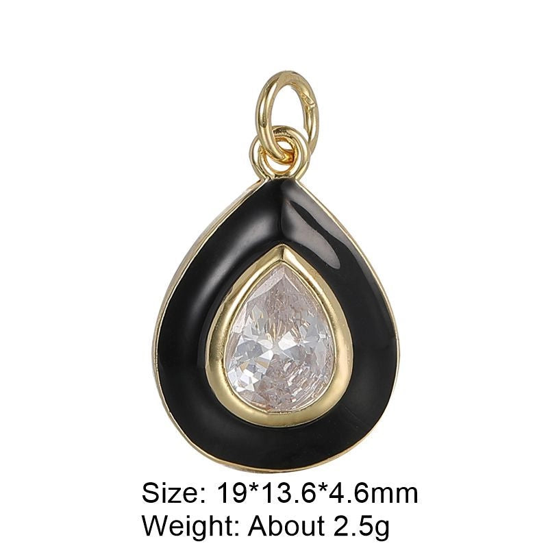 1 Piece 29 * 16mm Copper Artificial Gemstones Heart Shape Jewelry Accessories Pendant Chain