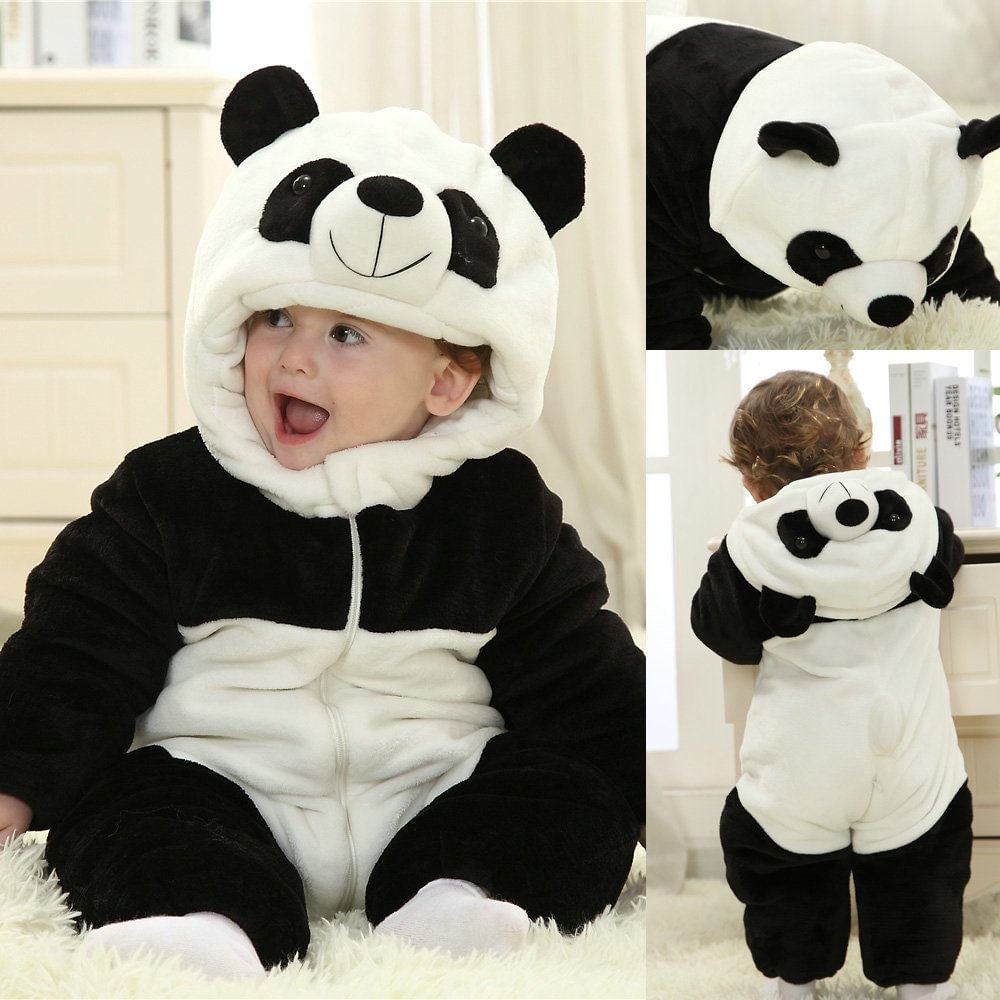 Panda Flannel Baby Infant Toddler Animal Onesies Costumes-Pajamasbuy
