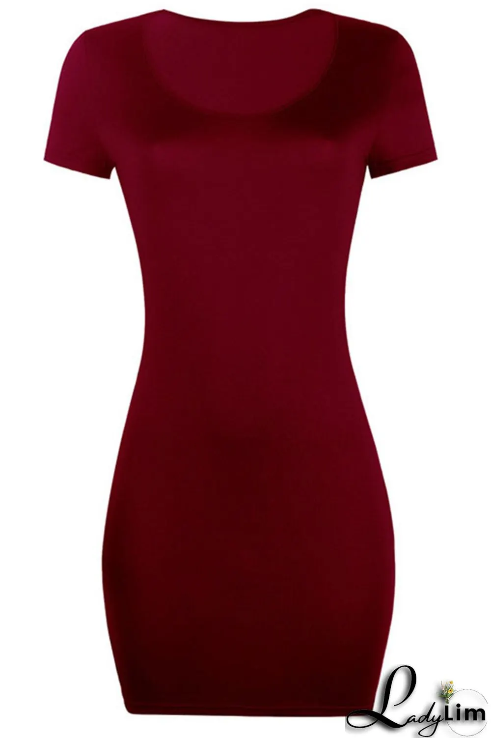 Red Sexy Casual Solid Split Joint U Neck Straight Dresses