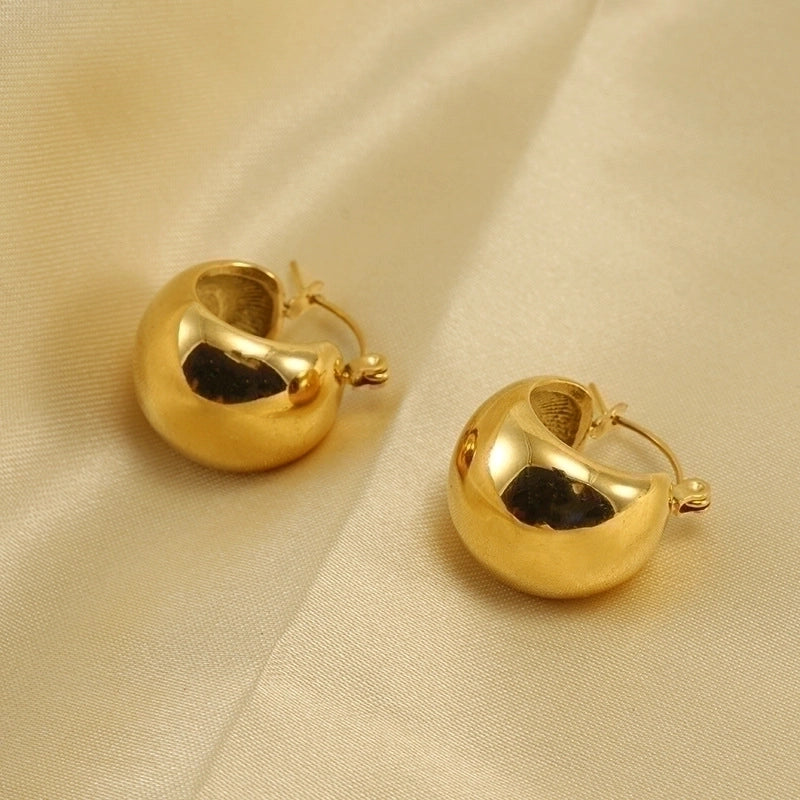 1 Pair Retro Geometric Plating 304 Stainless Steel 18K Gold Plated Earrings