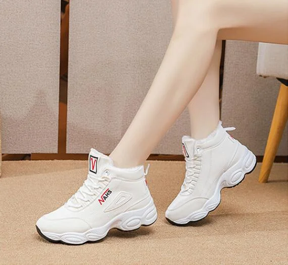 Winter Ankle Boots Women Fashion High top Casual Women Shoes Platform boots Thickened Warmth Woman flat Shoes botas de mujer