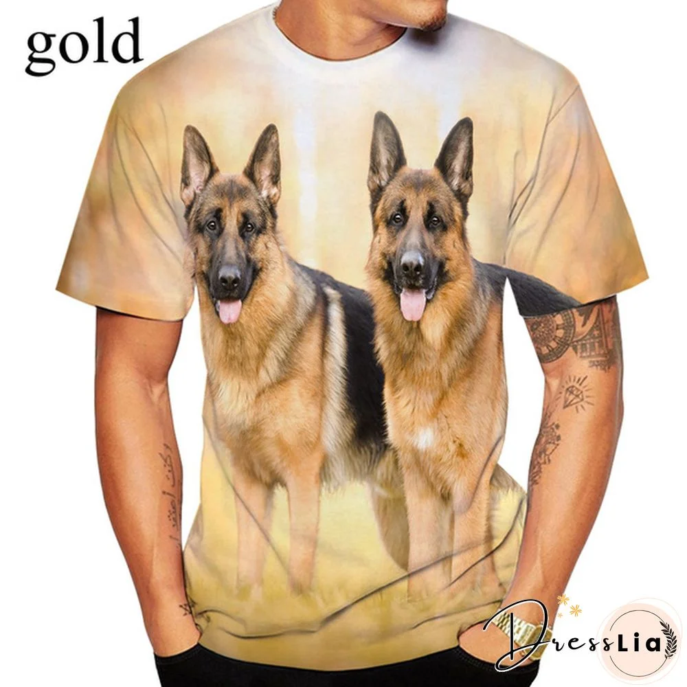 Unisex Funny Dog 3D Printed Cute T-shirt German Shepherd Tops