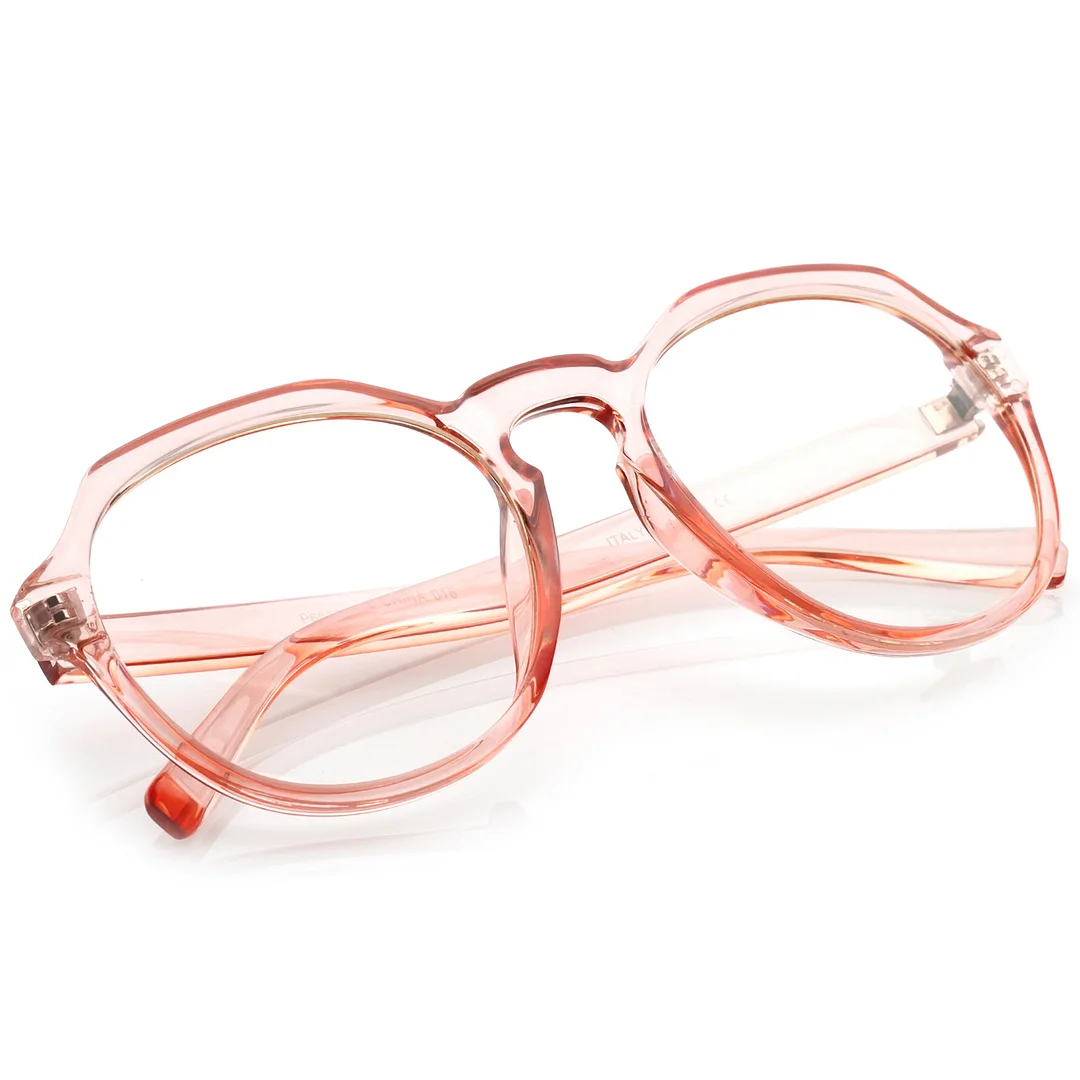 Modern Keyhole Nose Bridge Clear Lens Round Eyeglasses 55mm