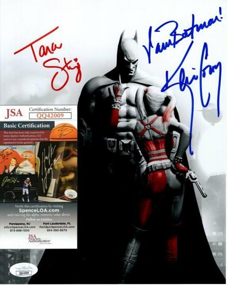 Kevin conroy and tara strong signed 8x10 batman & harley quinn Photo Poster painting jsa