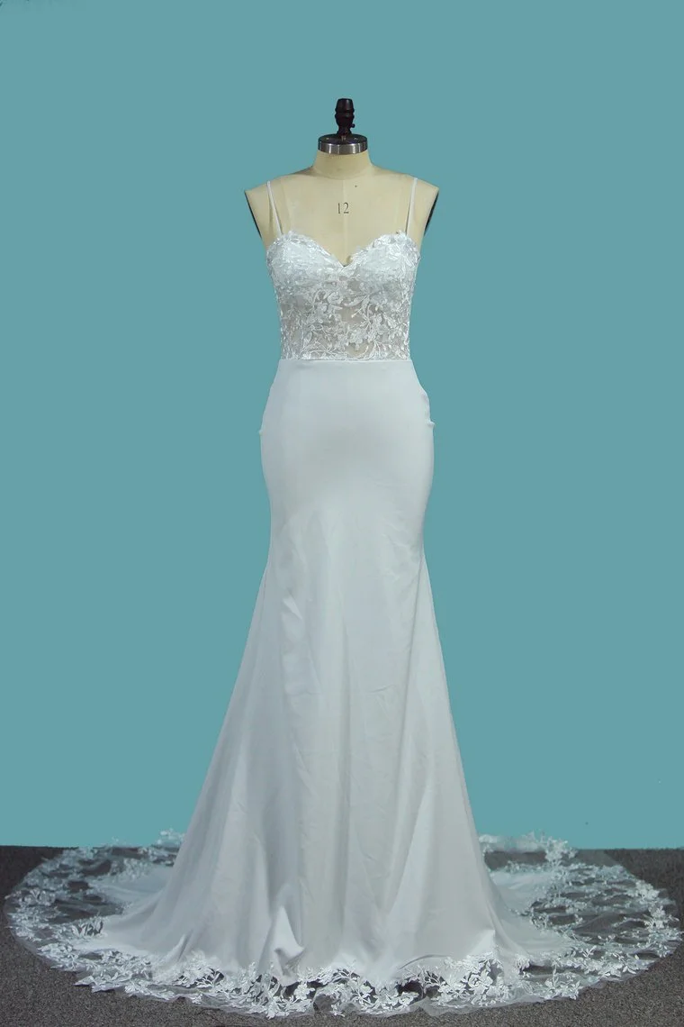 Daisda Vintage Spaghetti-Straps Sweetheart Floor-length Mermaid Wedding ...