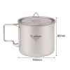 Outdoor titanium cup pure titanium water cup camping portable tea cup coffee cup titanium alloy folding mug