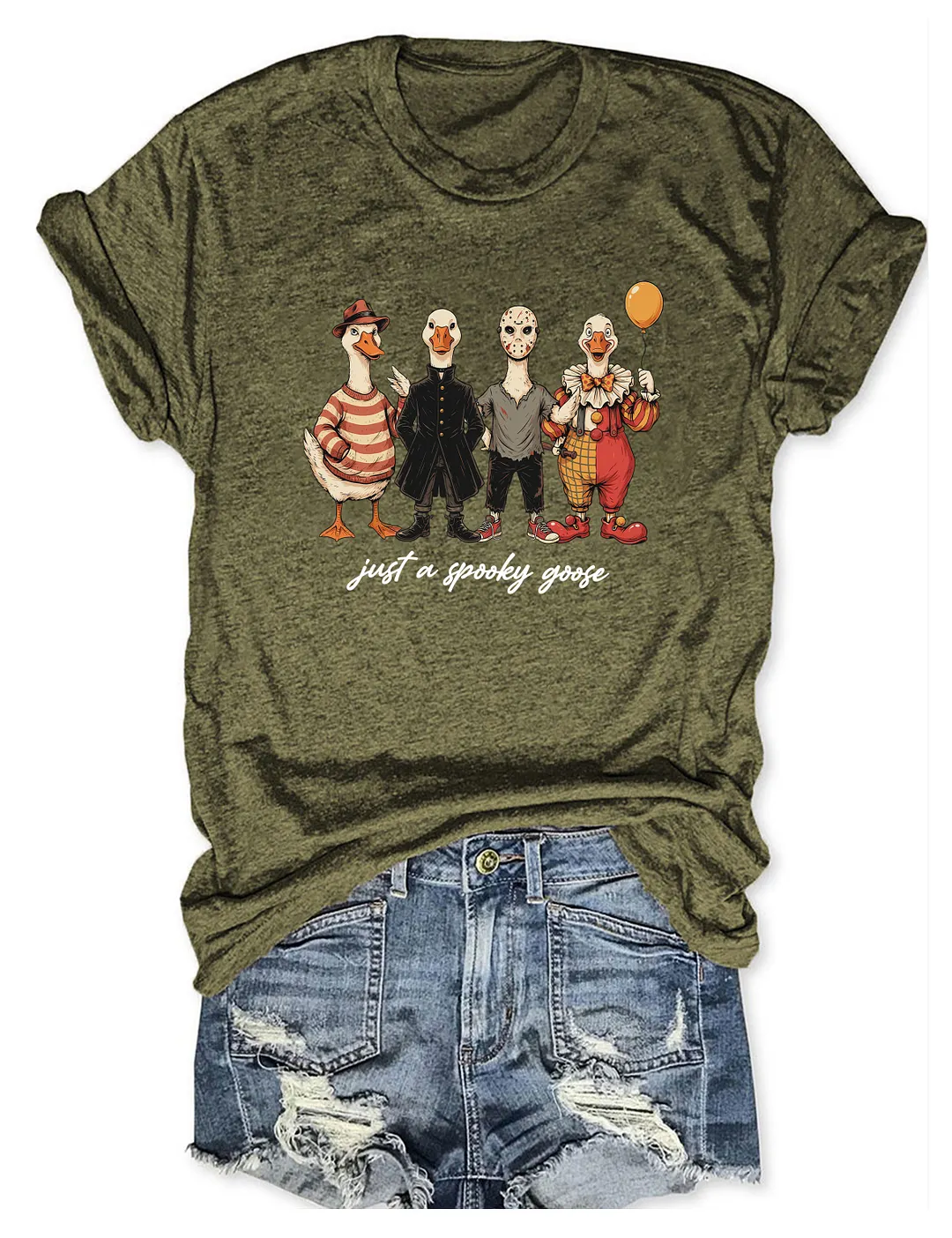 Just A Spooky Goose Funny Halloween T-shirt