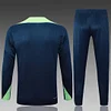 2024 Brazil Half-Pull Training Suit Dark Blue Football Shirt 1:1 Thai Quality