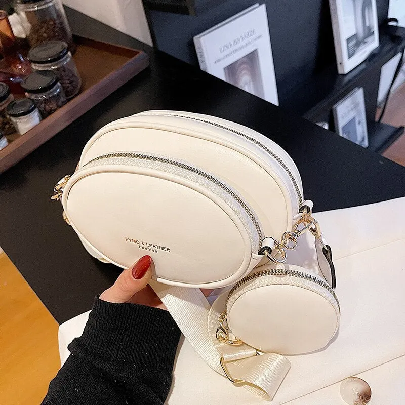 էѧӧܧ three-piece Simple PU Leather Crossbody Bags Women 2021 New Fashion Lady Luxury Shoulder Handbags and Purses