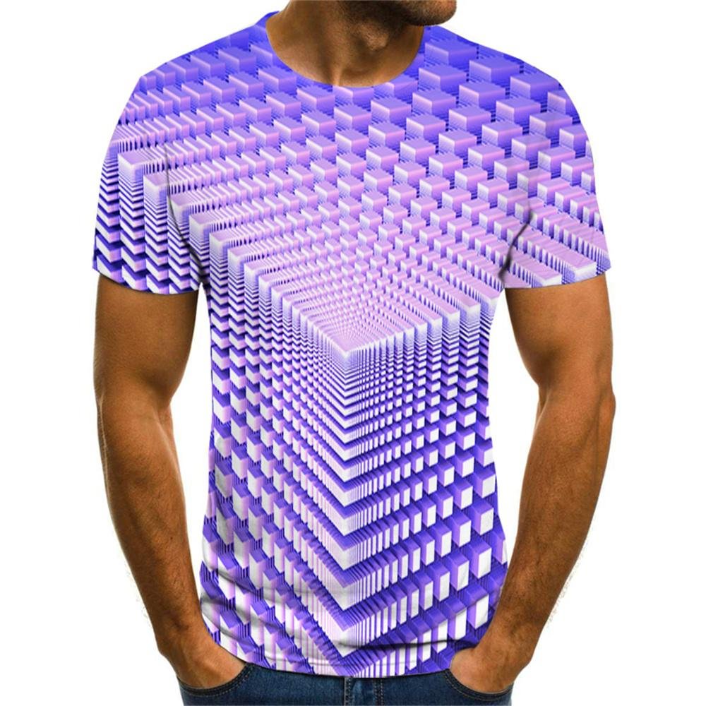 3D Graphic Short Sleeve Shirts  Geometric 3D