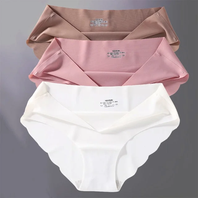 3PCS/Set Women Panties Sexy Seamless Underwear Pantys Lingerie for Female Underpants Soft Solid Color Low-Rise Briefs Intimates